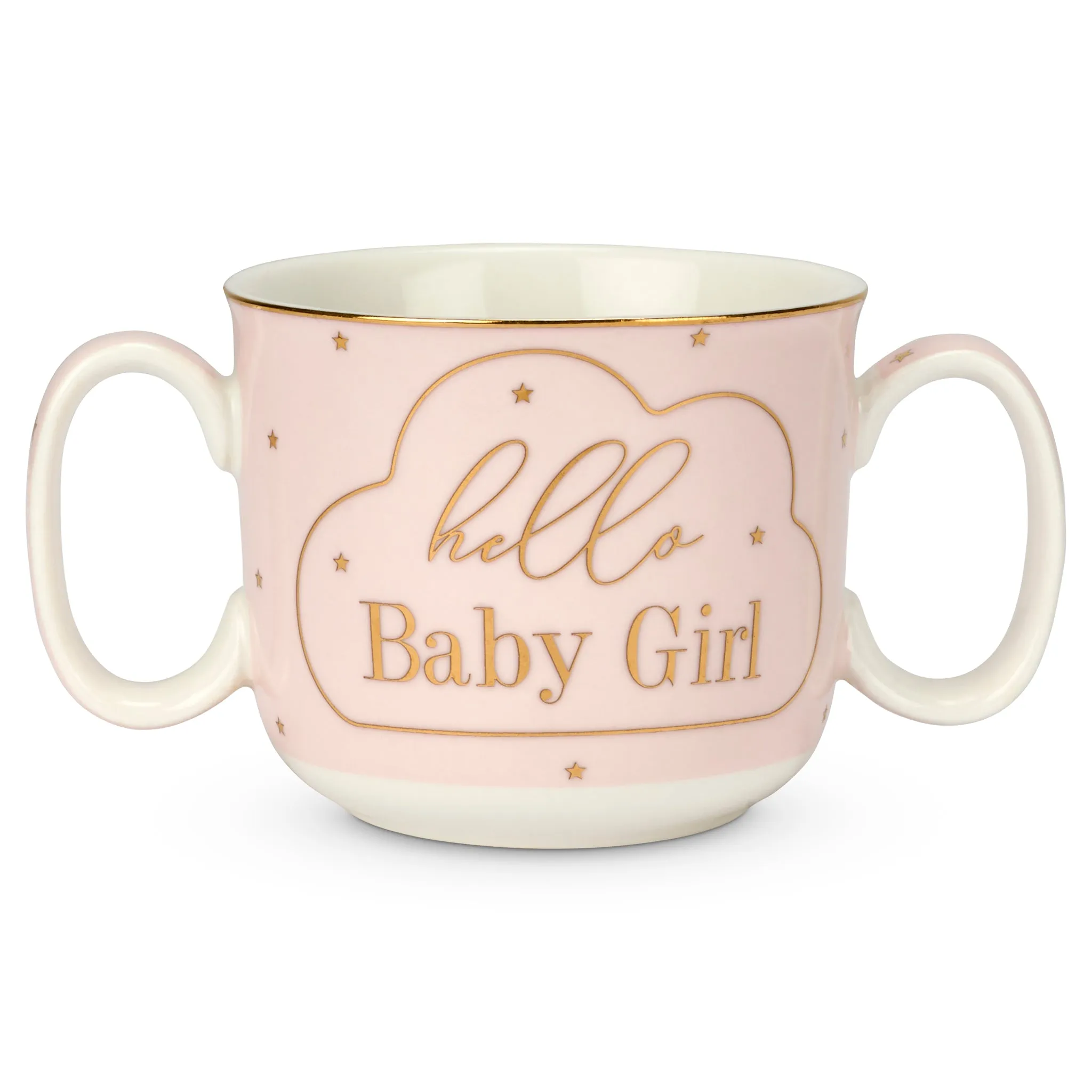 Mad Dots Hello Baby Girl Twin Handled Gift Boxed Mug