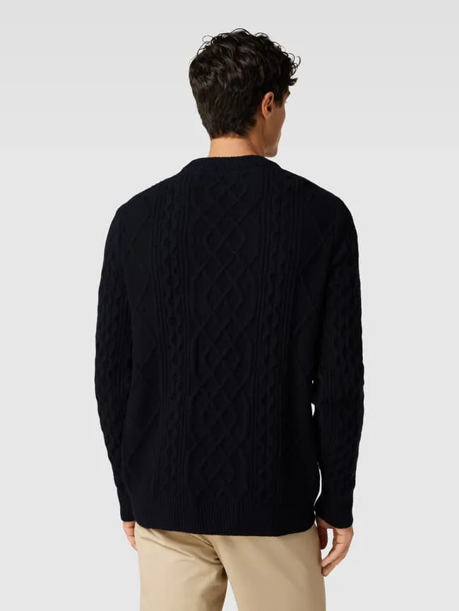 McNeal structured knitted sweater, navy blue