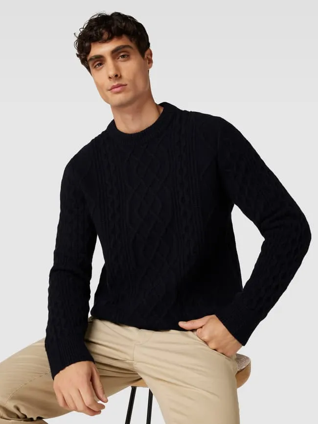 McNeal structured knitted sweater, navy blue