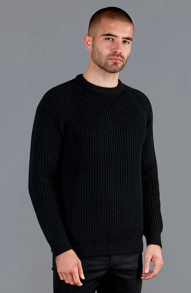 Mens British Wool Heavyweight Ribbed Jumper