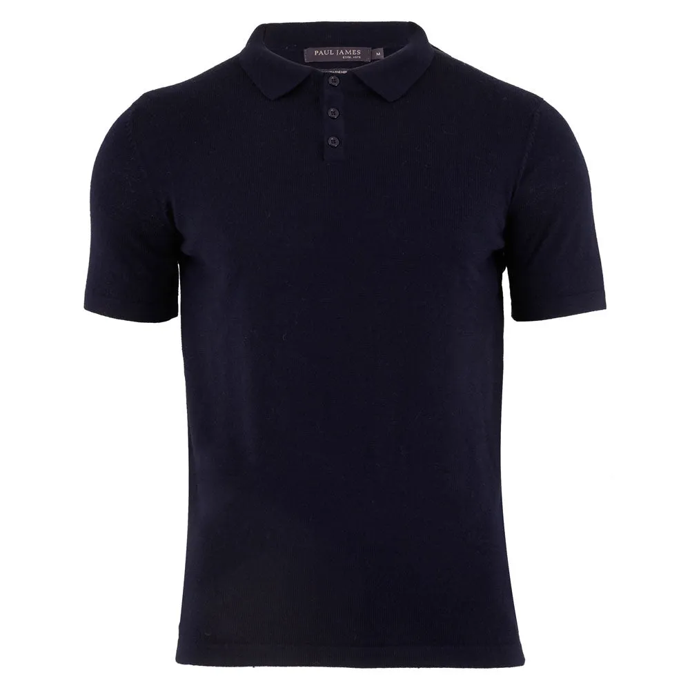 Mens Extra Fine Merino Wool Short Sleeve Polo Shirt