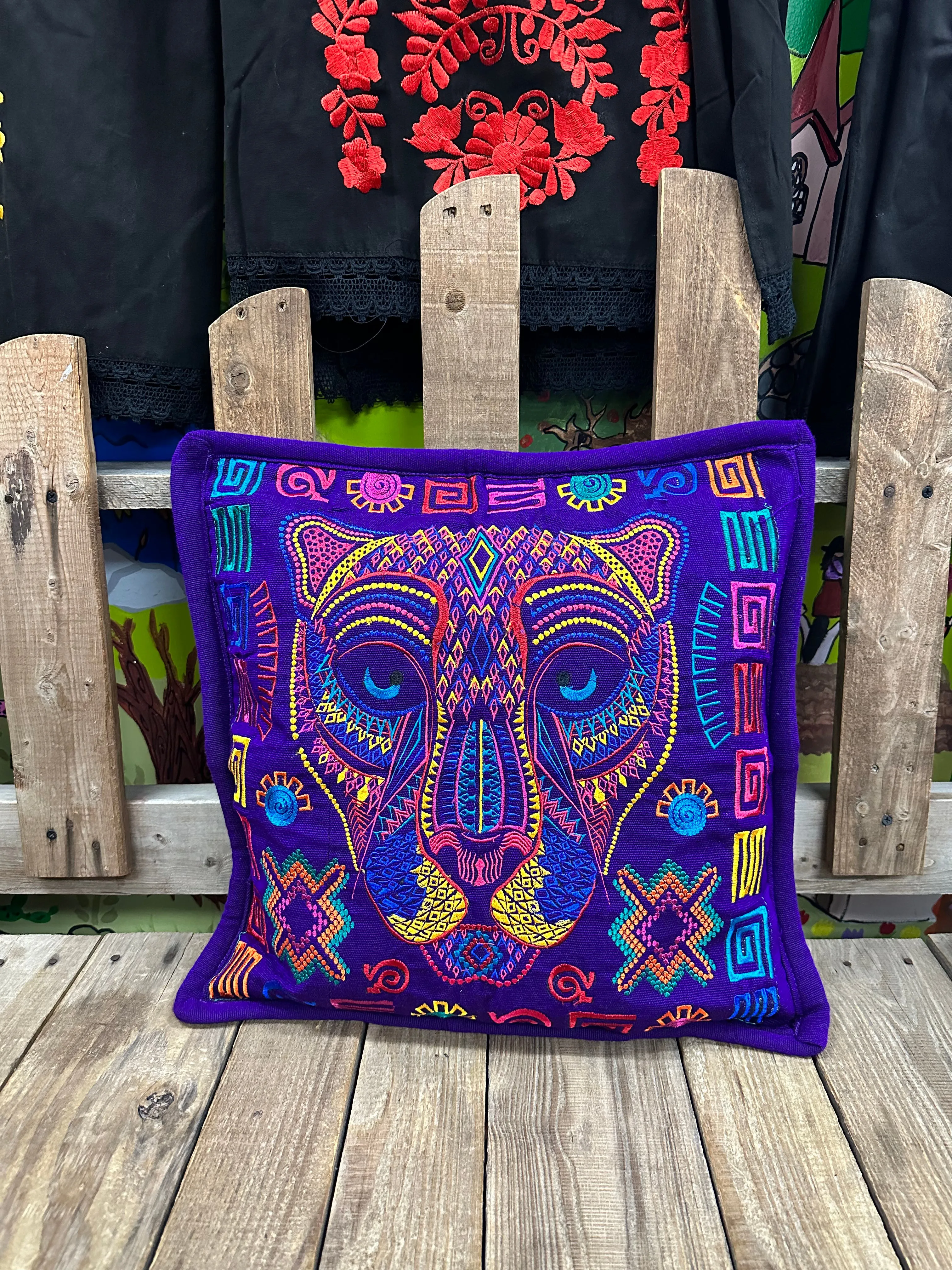 Mexican Alebrije Embroidered Pillow Covers