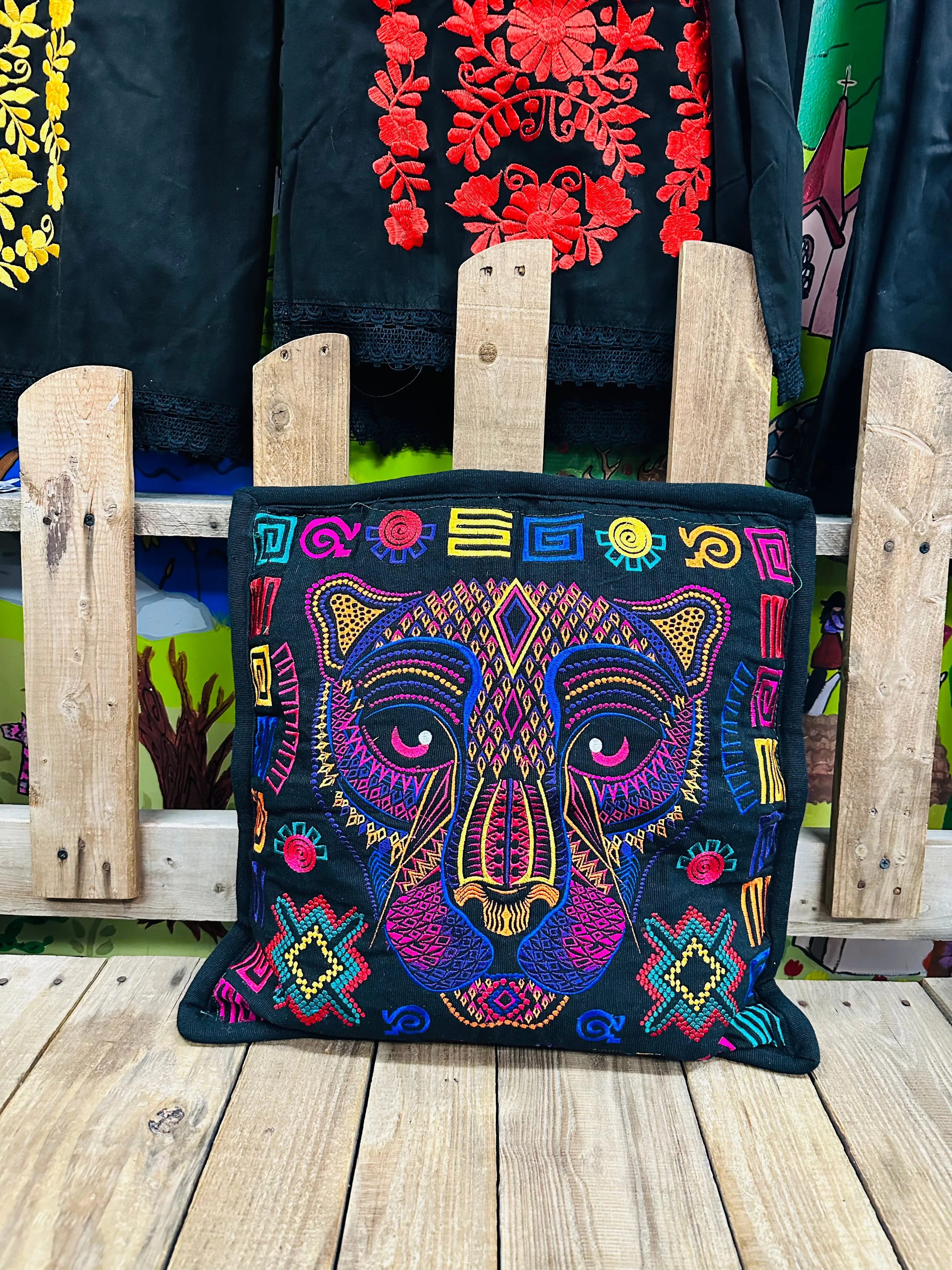 Mexican Alebrije Embroidered Pillow Covers