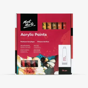 Mont Marte Acrylic Colour Paint Signature Set 12ml Pack of 36