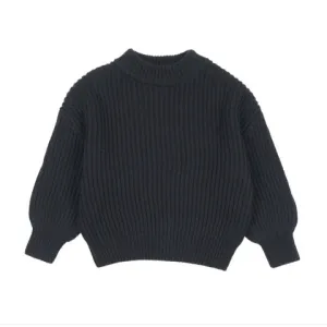 Navy Fisherman Ribbed Sweater