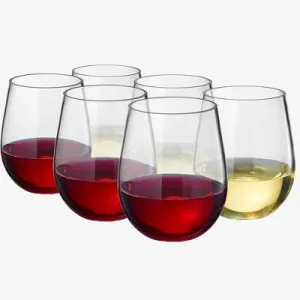 New - The Wine Savant Shatterproof Clear Acrylic Drinking Glasses, Stylish & Luxurious Design, Unique Addition to Home Bar - 6 pk