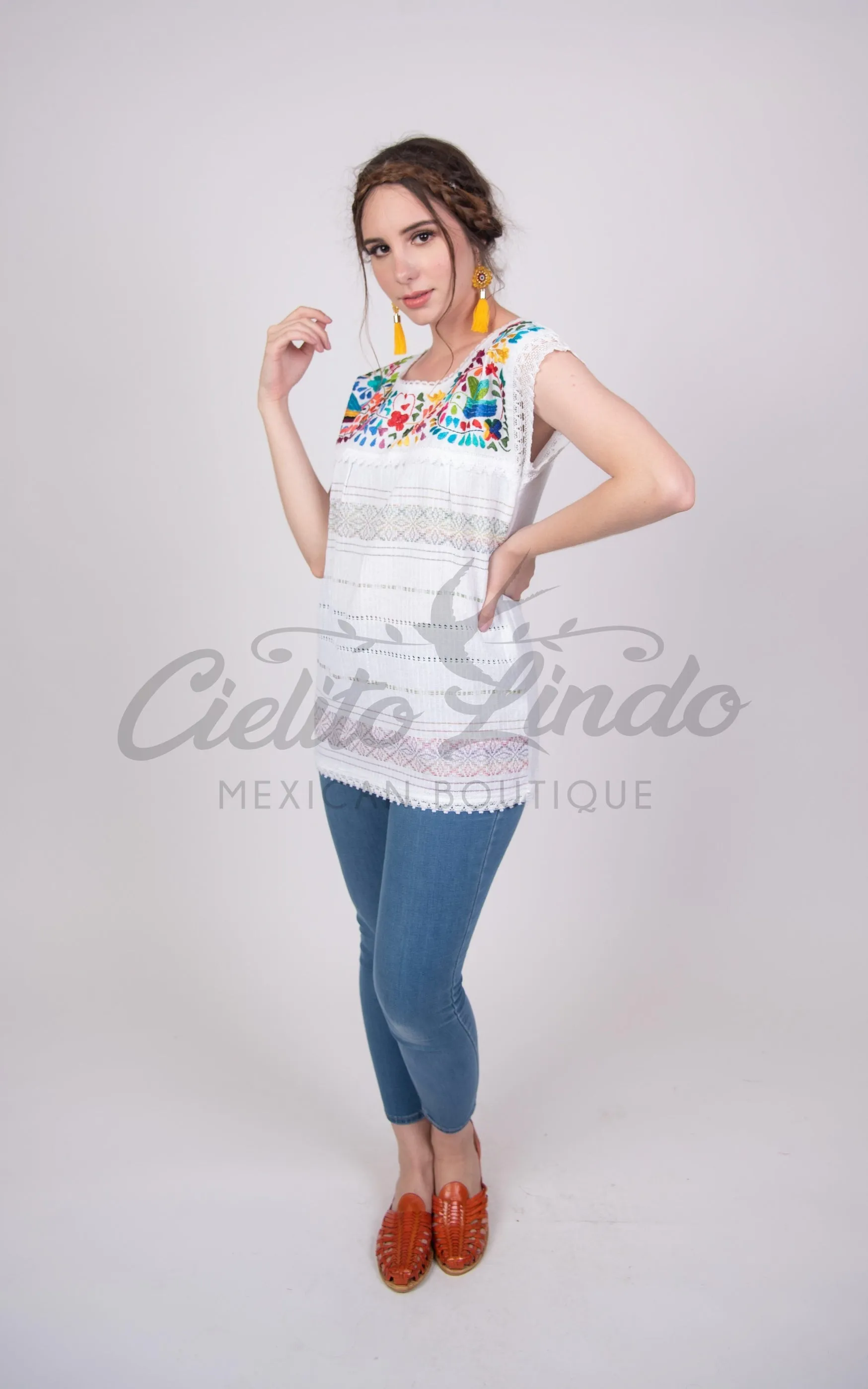 Oaxaca Paloma White Blouse