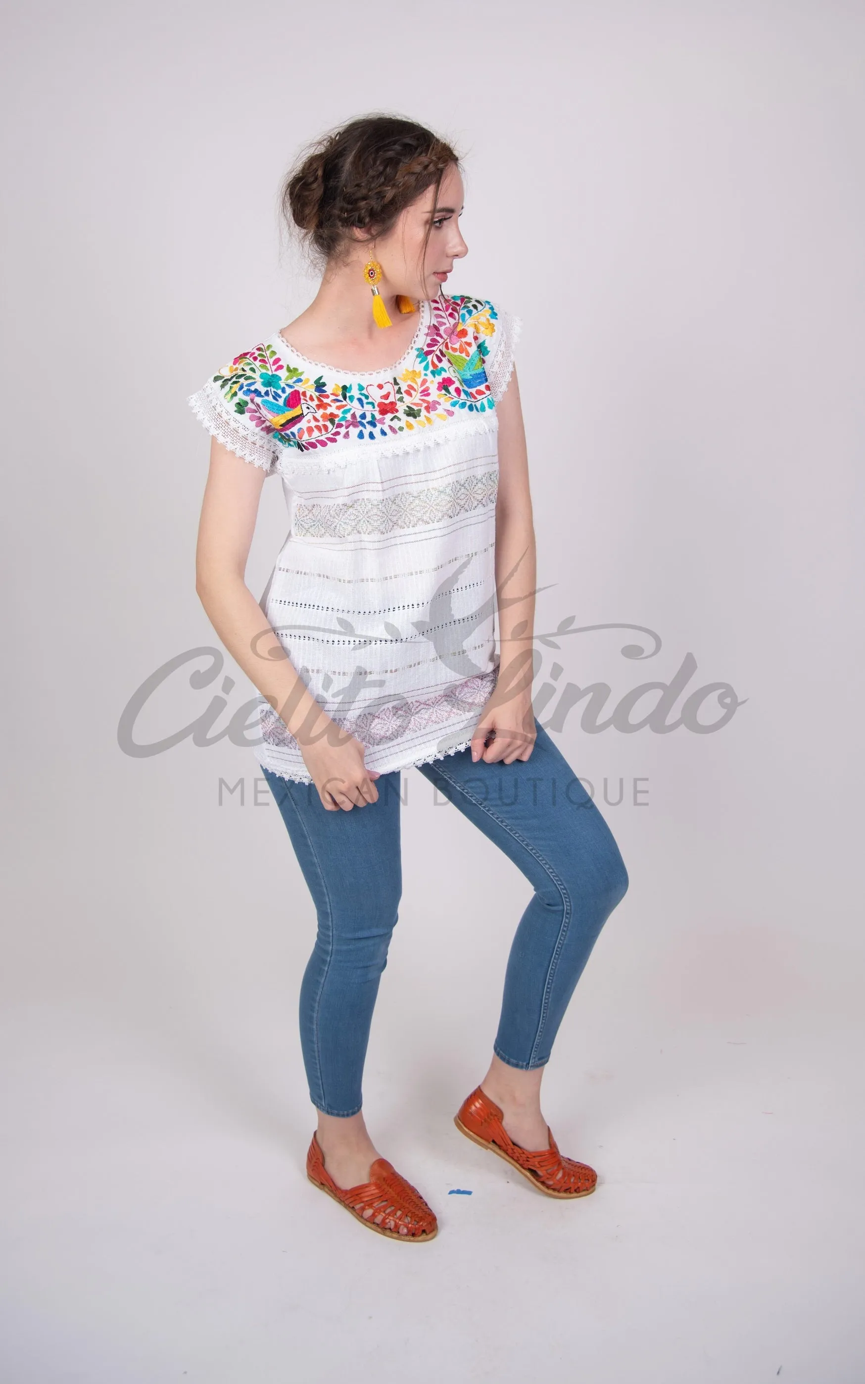 Oaxaca Paloma White Blouse