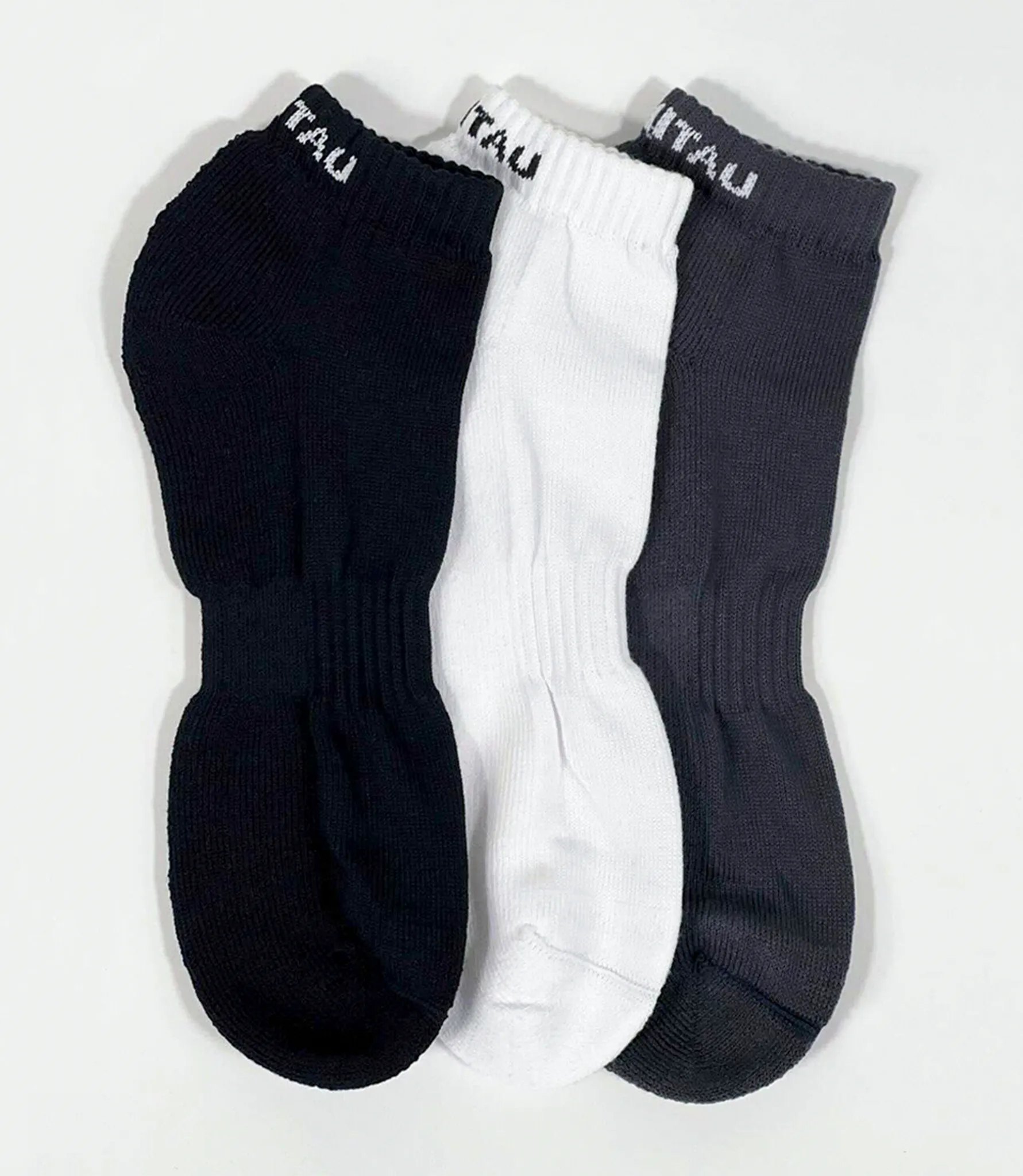 Omnitau Unisex Classic Organic Cotton Trainer Socks - Multi Pack of Black, Grey & White