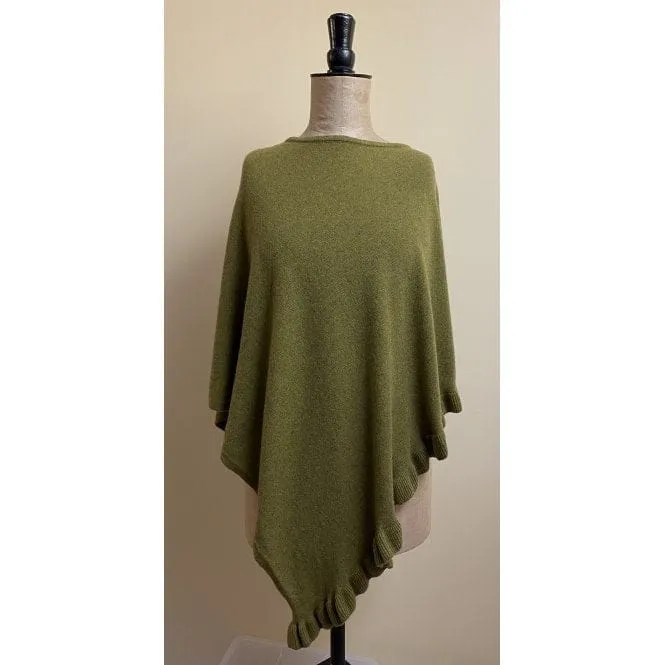 Park Lane Cashmere Mix Poncho Olive