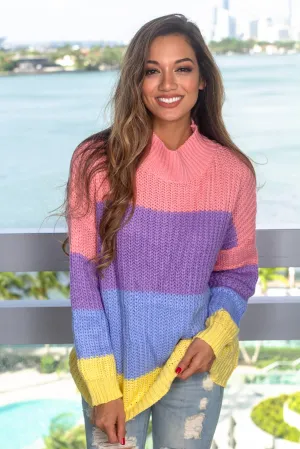 Pastel Striped Knit Sweater