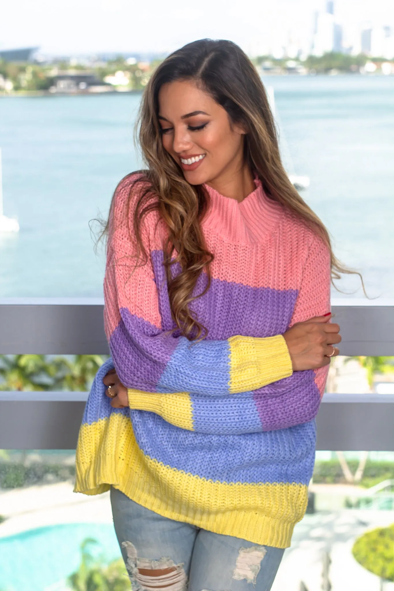 Pastel Striped Knit Sweater