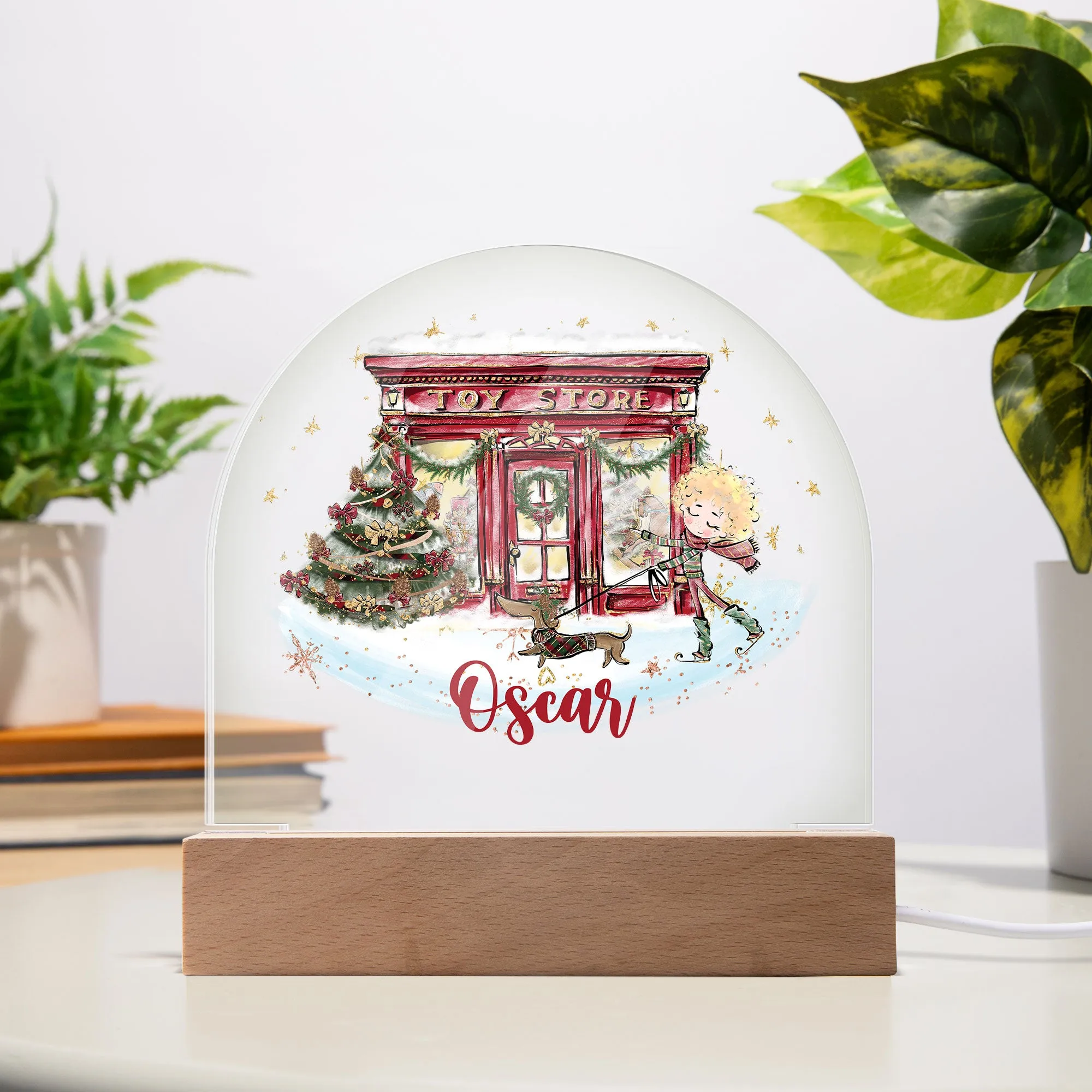 Personalised Toy Shop Acrylic Dome Plaque Night Light