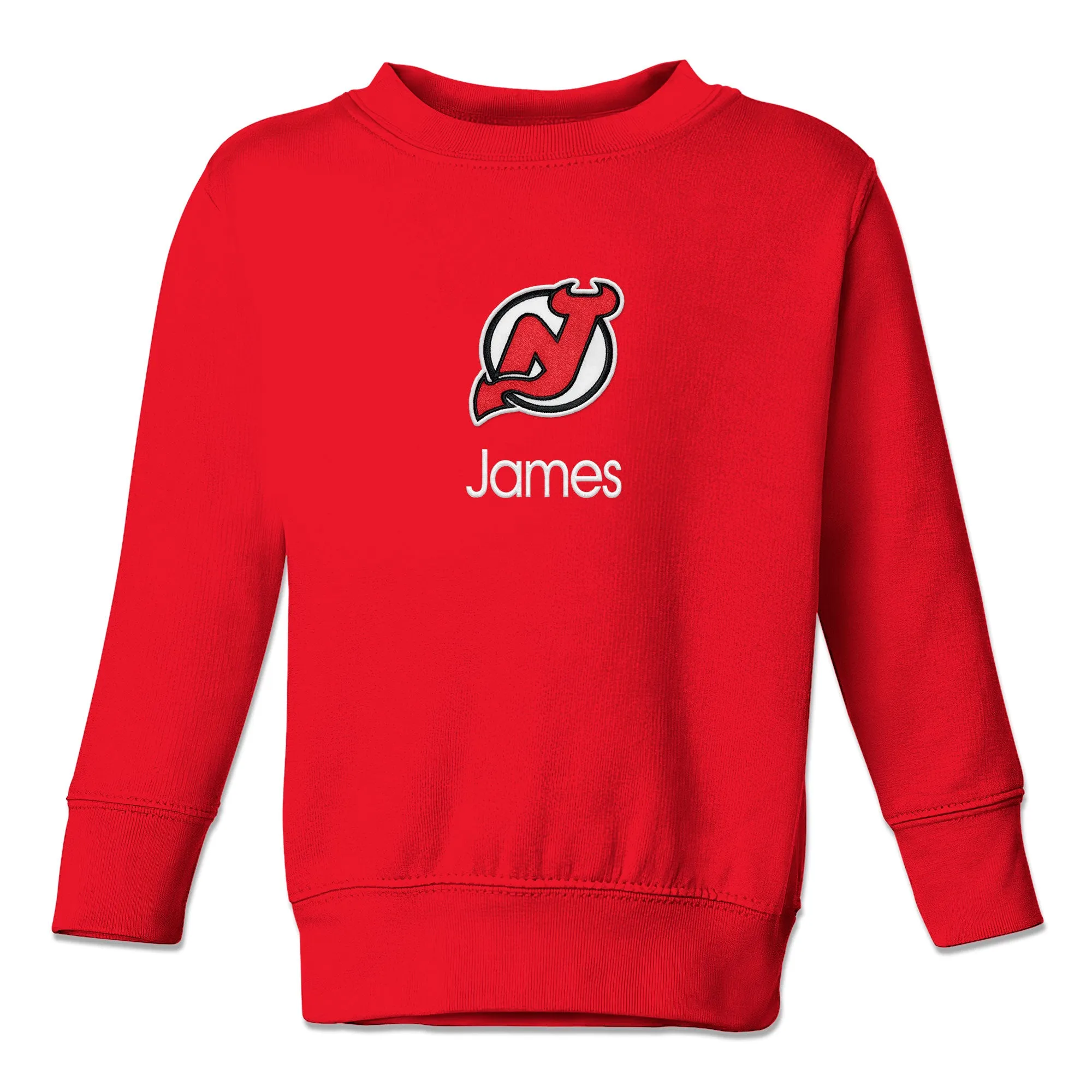 Personalized New Jersey Devils Toddler Crewneck Sweatshirt