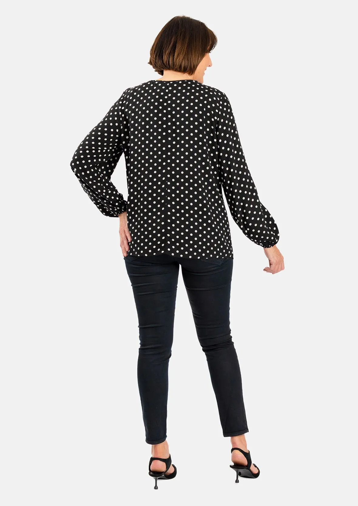 Polka Dot V-Neck Top