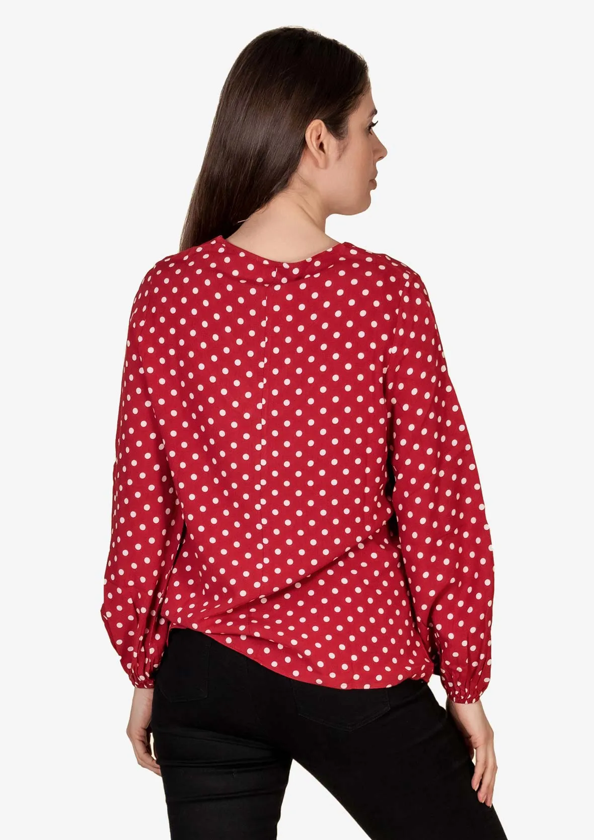 Polka Dot V-Neck Top