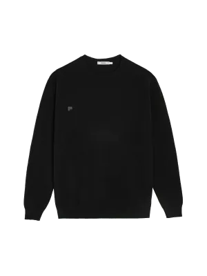 Recycled Cashmere Crewneck Sweatshirt—black