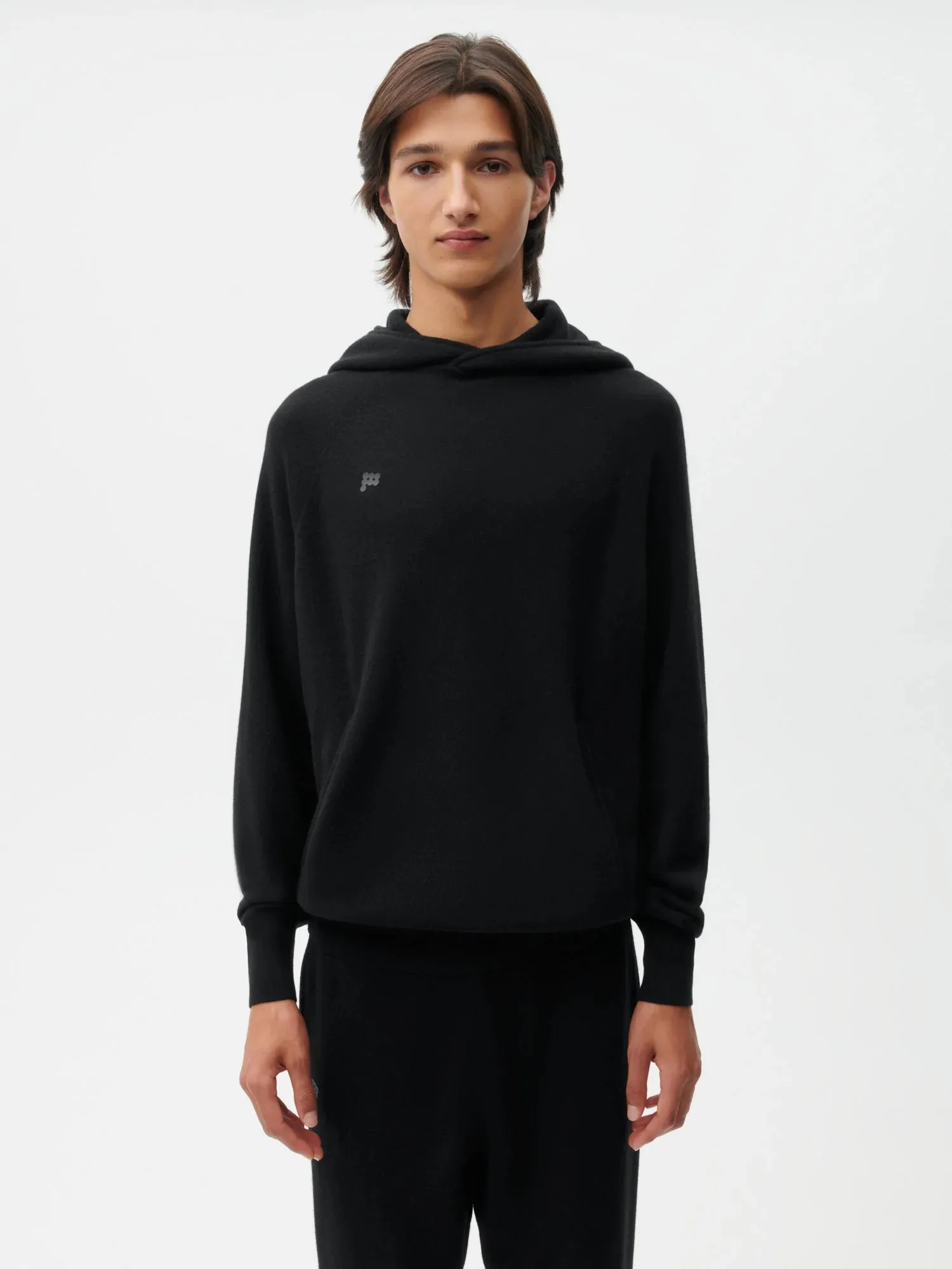 Recycled Cashmere Hoodie—black