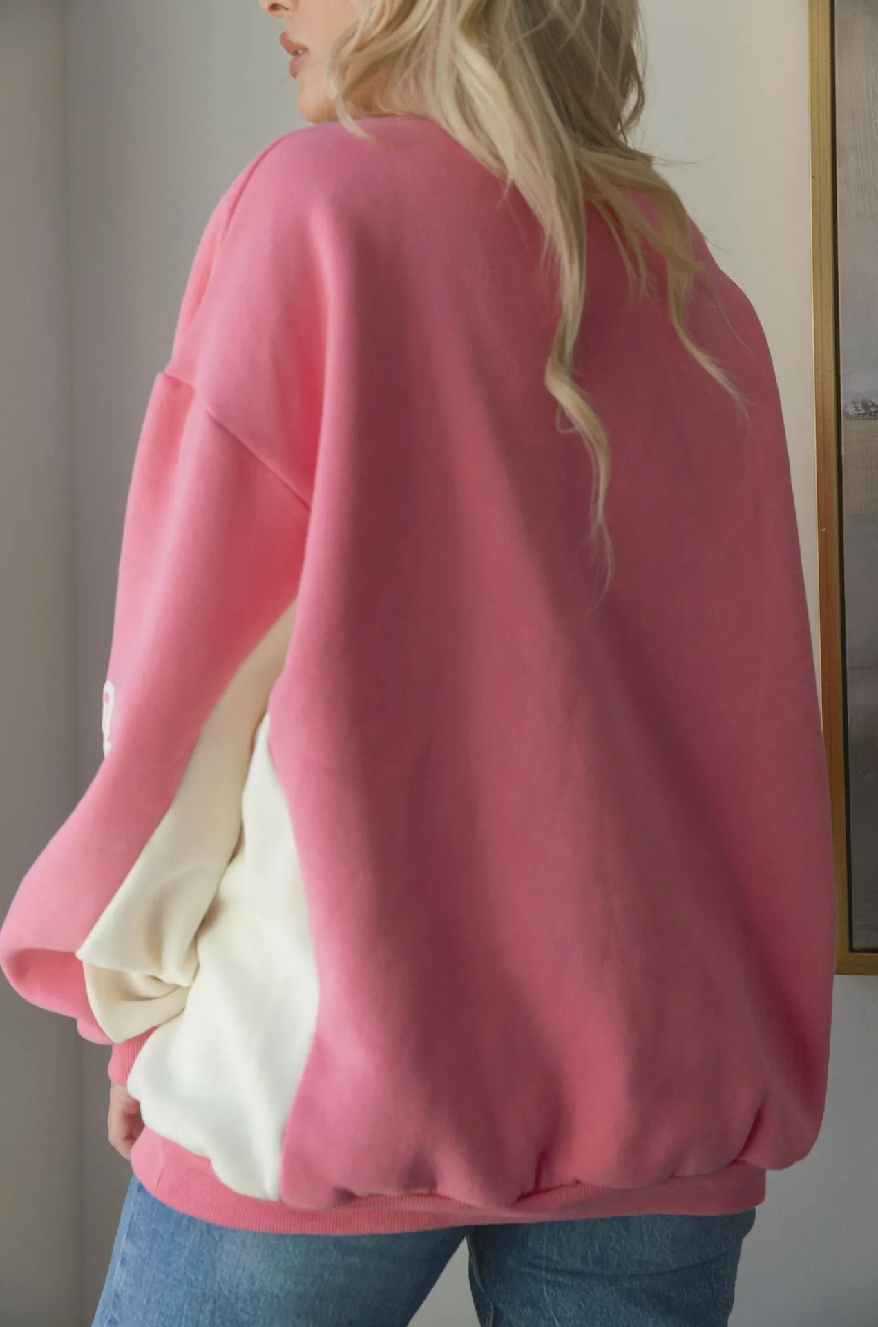 Sports Club Pink Oversized Sweatshirt