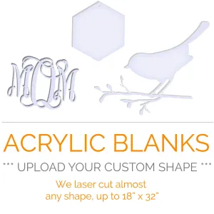 Upload your own outline shape - Acrylic Blank Shape - up to 18"  x 36"