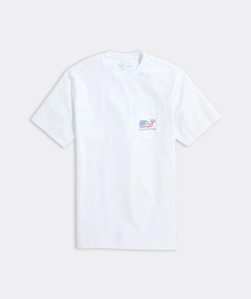 Vineyard Vines Mens Flag Whale Short Sleeve Pocket T-Shirt