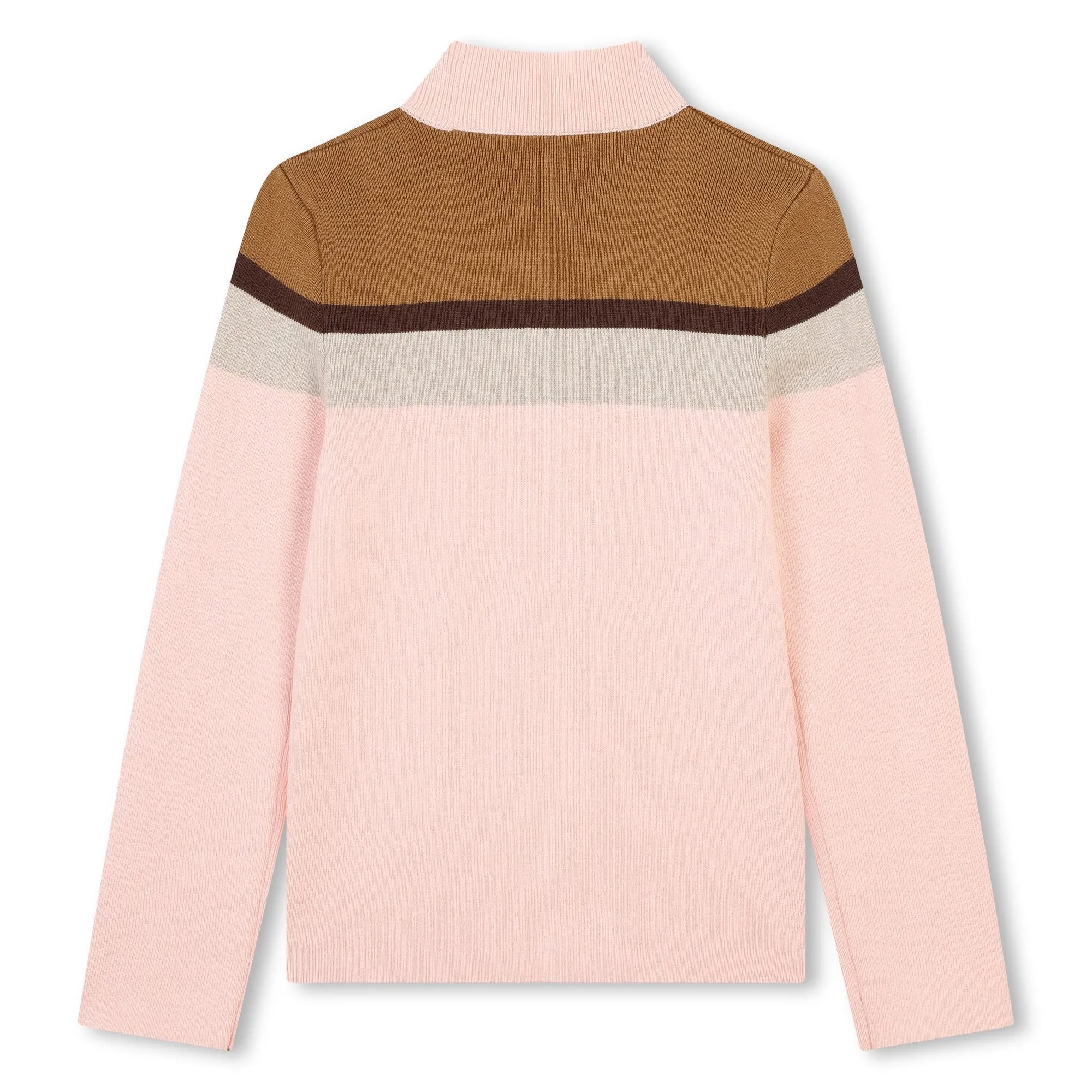 Washed Pink Colorblock Knit Sweater