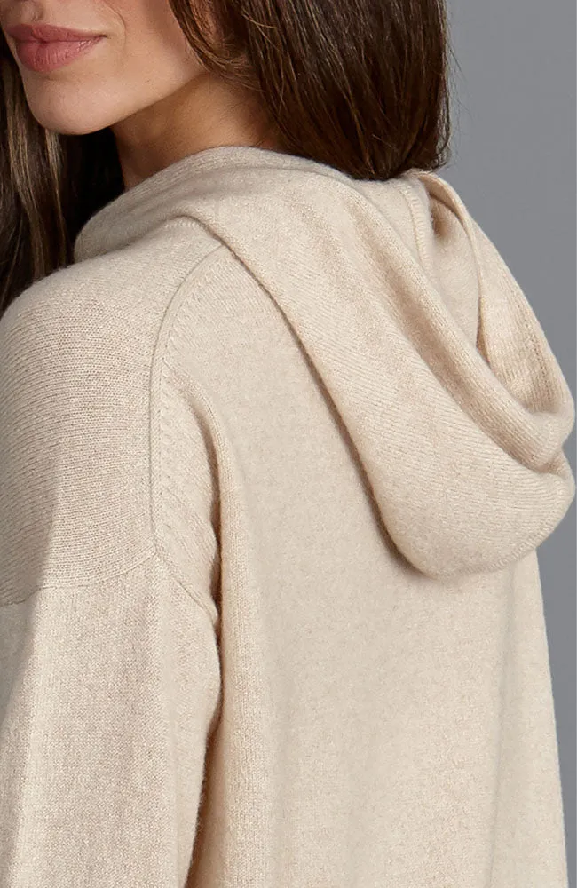 Womens 100% Cashmere Hooded Jumper