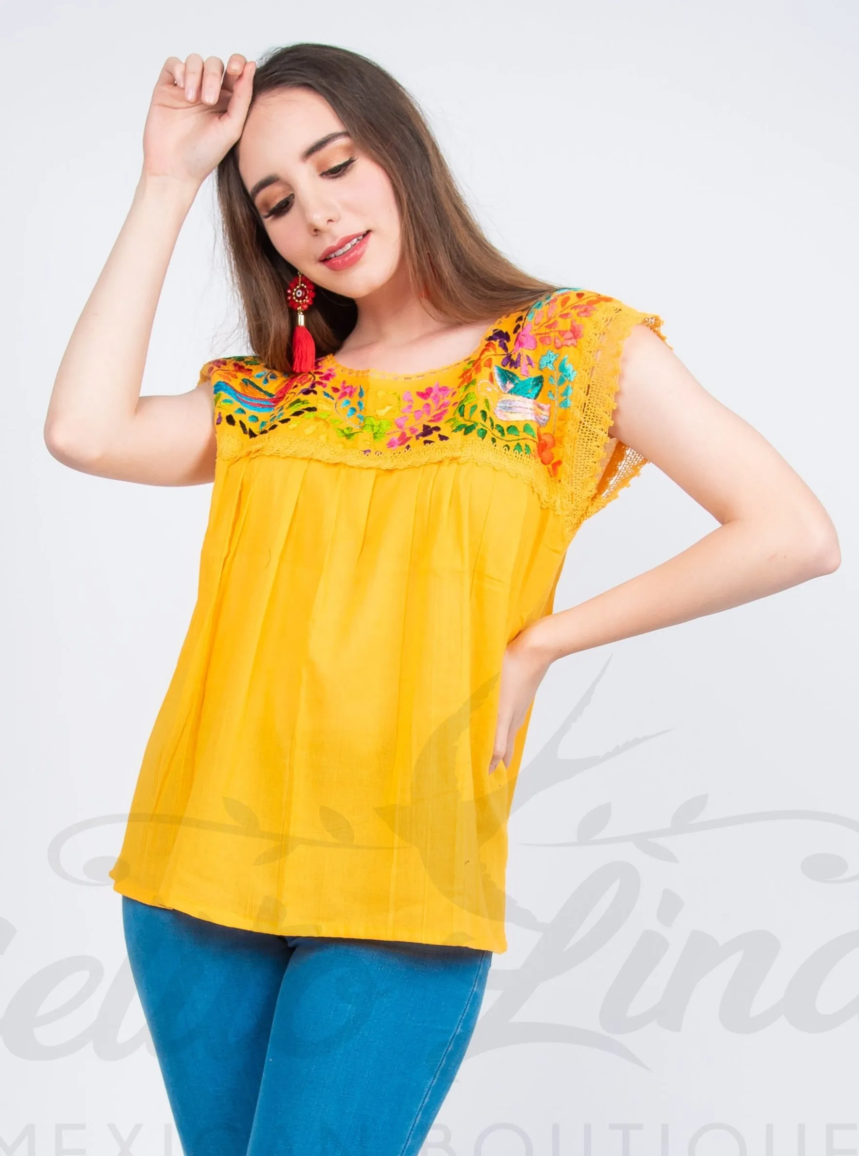 Yaritza Mexican Blouse Yellow